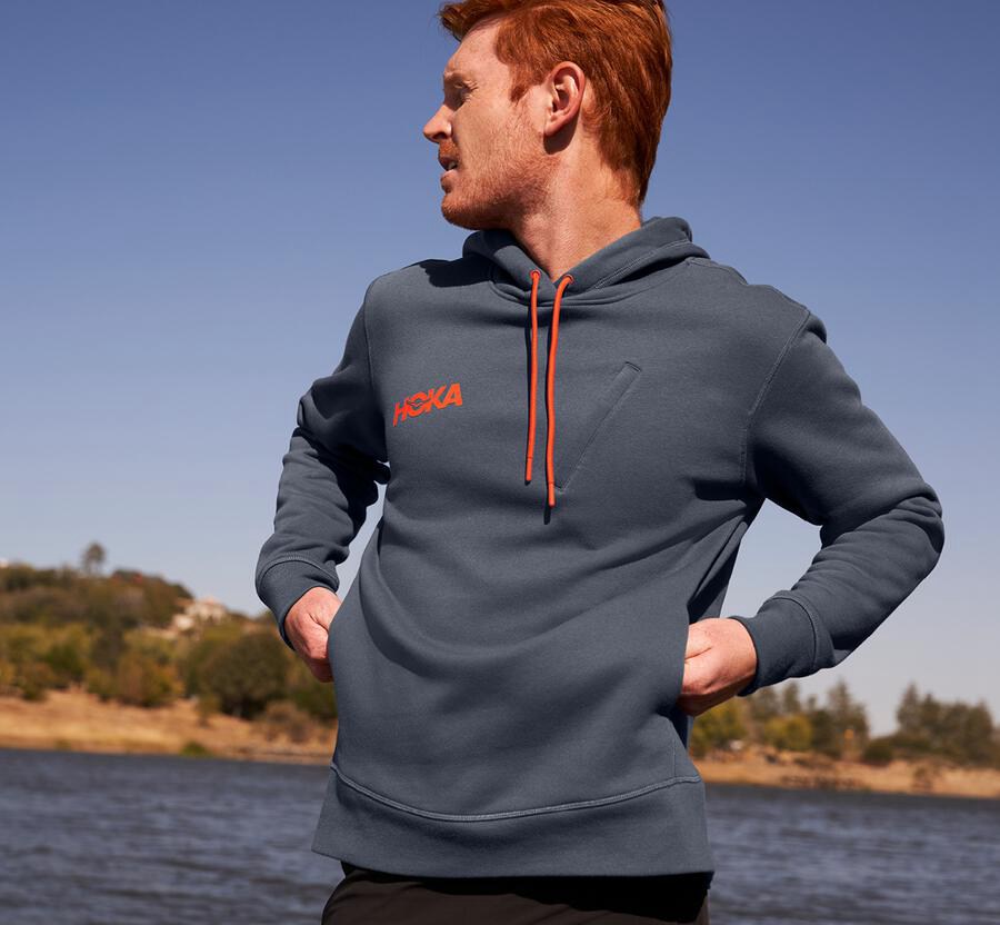 Hoka Australia One One Performance - Mens Hoodie Blue - XUQRA-1964